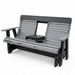 Amish Comfort Back 5' Glider - HDPE Poly Amish Bench Glider - tangent Poly - In-Stock - Dark Gray on Black