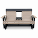 Amish Comfort Back 5' Glider - HDPE Poly Amish Bench Glider - tangent Poly - In-Stock - Weatherwood on Black
