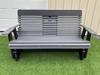 Amish Comfort Back 5' Settee Glider - Tangent Poly - Dark Gray on Black 2