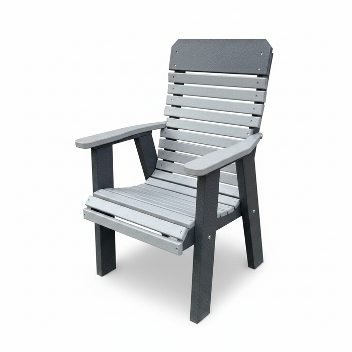 Amish Comfort Back Dining Chair - Amish Made Poly Dining Chair With Arms - Tangent Poly