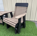Amish Comfort Back Single Glider - Tangent Poly - Weatherwood on Black