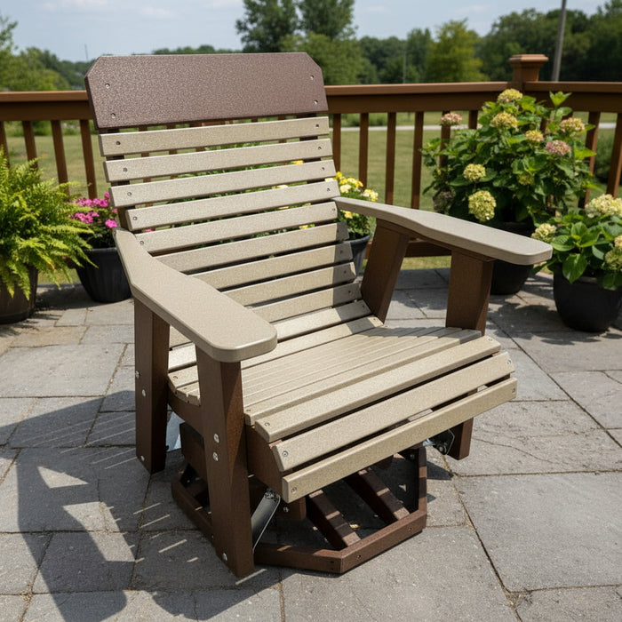 Amish Comfort Back Swivel Glider Poly outdoor Furniture