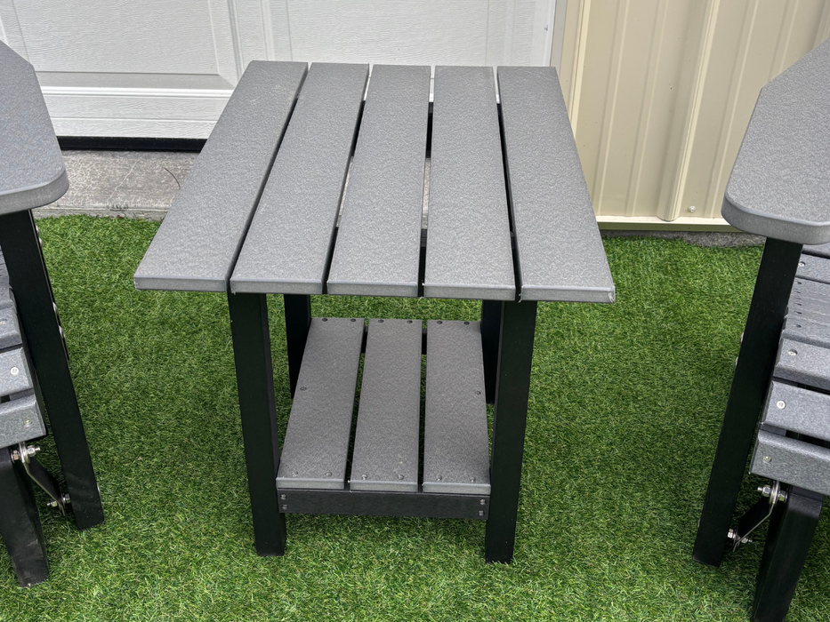 Amish Comfort Rectangle End Table - Tangent Poly - Dark Gray on Black 2
