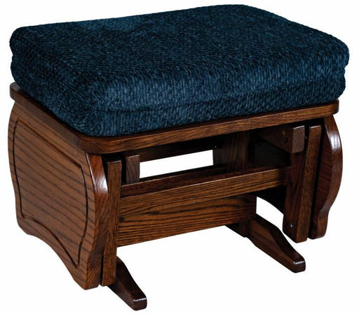 Amish Crafted Oak with Michaels Stained Contemporary Style Gliding Ottoman with  6250-K Zora Fabric