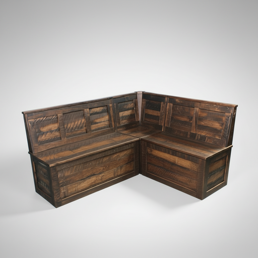 Amish Contemporary Storage Dining Nook Benches with Storage 