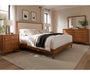 Amish Contour Style Bedroom Set on Brown Maple Harvest Stain Modern Style Panel Bed 