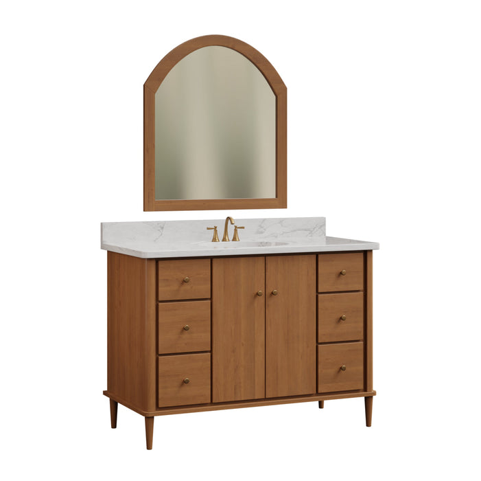 Amish Conway Bathroom Vanity - 48" Wide - Cherry Wood Natural Finish - Trusty Wood - Amish Made Bathroom Vanity - Mid-Century Modern Bathroom Vanity 2