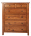 Amish Cornwell Chest of Drawers in FC-9018 Stain on Rustic QSWO Contemporary Style