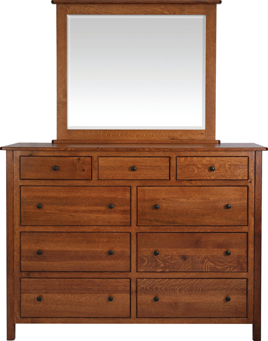 Amish Cornwell Dresser in Fruitwood Stain on Rustic Walnut Wood Contemporary Style