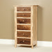 Amish Lingerie Chest Contemporary Style in a Two Toned Look With Driftwood Stain on a Brown Maple frame and a Natural Finish on Wormy Maple Tops and Drawers