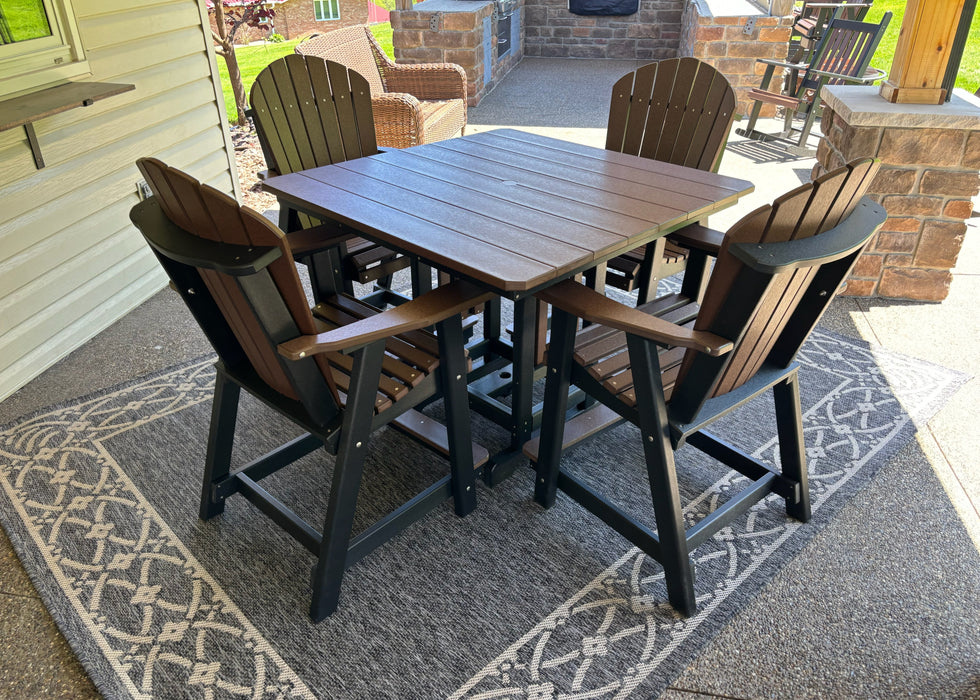 Amish Counter Adirondack Dining Set with Counter Adirondack Chairs
