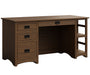 Amish Craftsmen Mission Office Desk with Bookcase on Side
(1) Center Pencil Drawer
(2) Standard Drawers
(1) Bottom File Drawer
Shelf Storage on Side of Desk
Standard Hardware: Black Mission
*Flipped Orientation SAME Price 