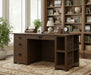  (1) Center Pencil Drawer
(2) Standard Drawers
(1) Bottom File Drawer
Shelf Storage on Side of Desk
Standard Hardware: Black Mission
*Flipped Orientation SAME Price 