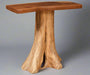 Amish Creek Side Single Stump Sofa Table with Walnut Top