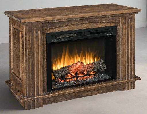 Amish Cumberland Fireplace Mantel
1" Thick Top
5" Wide Fluted Onlay Boards
Solid Wood Construction
Hidden Casters
Thermostat Controlled