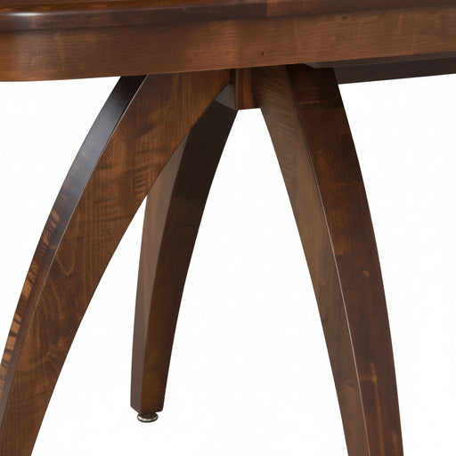 Amish Cynergy Double Pedestal Dining Table - Square Round Top - Roundover Edge - Amish Modern Unique Pedestal Table - Brown Maple - OCS-117 Asbury - Base Close-Up