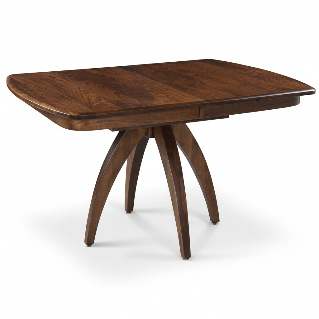 Amish Cynergy Modern Single Pedestal Table - 36" x 48" - Sap Cherry FC Earthtone Stain