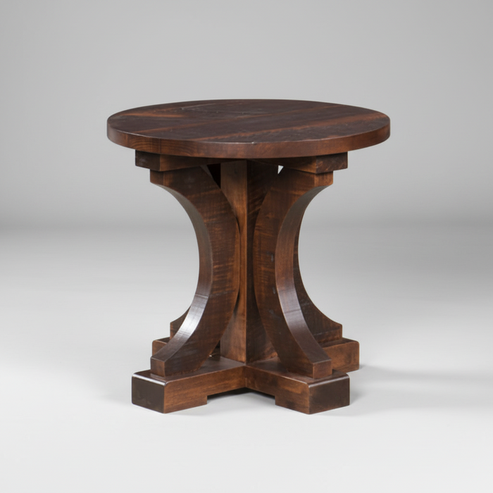 Amish Dawnsons Creek Round End Table Rough Sawn Maple Farmhouse Style