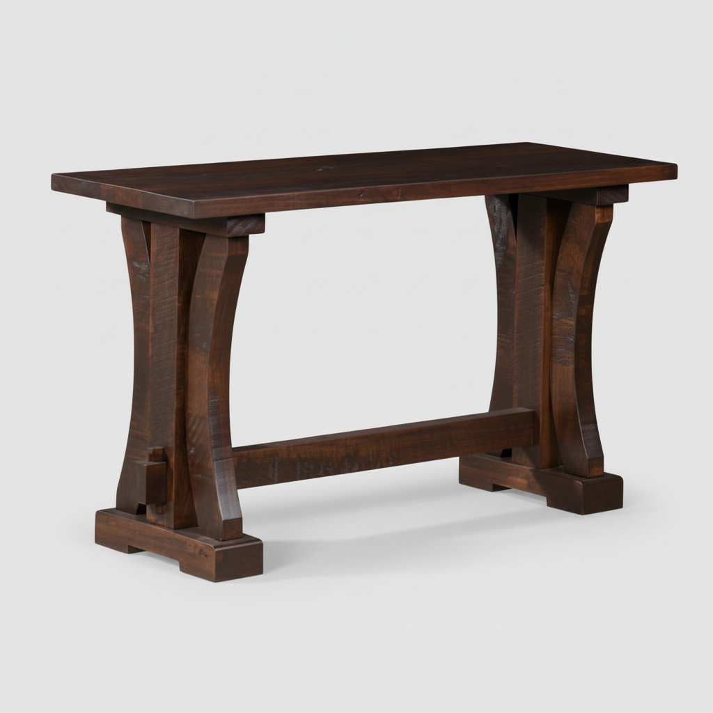 Amish Dawson Creek Sofa Table Rough Sawn Wormy Maple Farmhouse Style Sofa Table Ruff Sawn Furniture