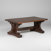 Dark wooden table with a rustic design on a white background