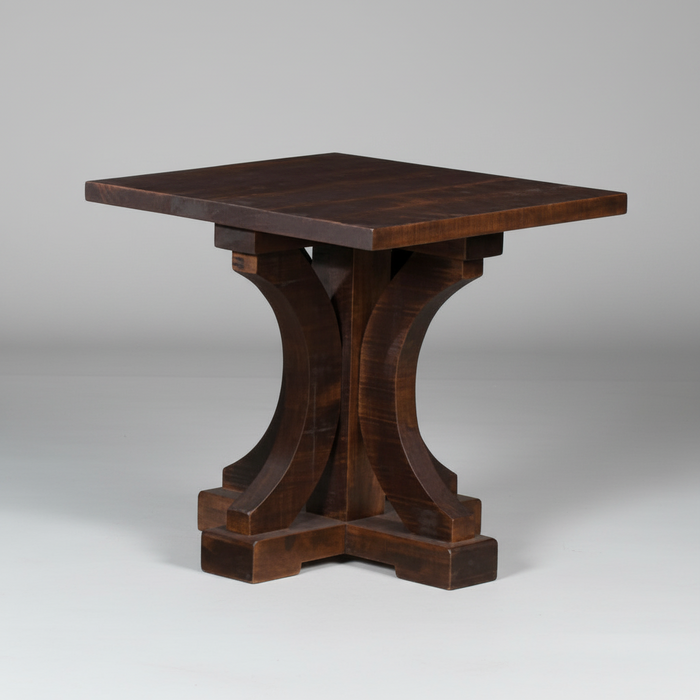 Amish Dawsons Creek End Table Ruff Sawn Maple Square Top Table