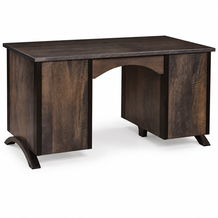 Amish Dehl Computer Double Pedestal Desk Back