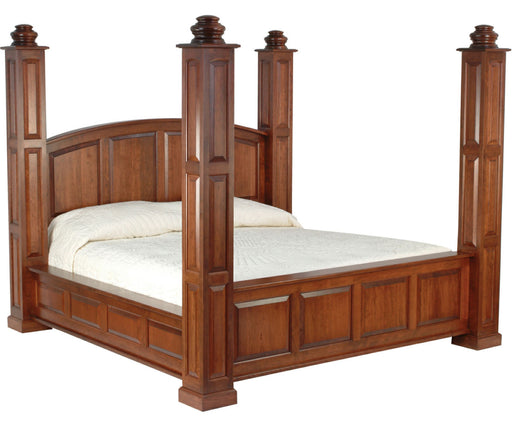 Amish Deluxe Viceroy Beds with High Posts on Sap Cherry Wood with Acres Stain Poster Bed Traditional Style