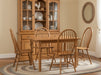Amish Denver Dining Set - Solid Oak Dining Set - Bow Back Dining Chairs - Country Style Table and Chairs