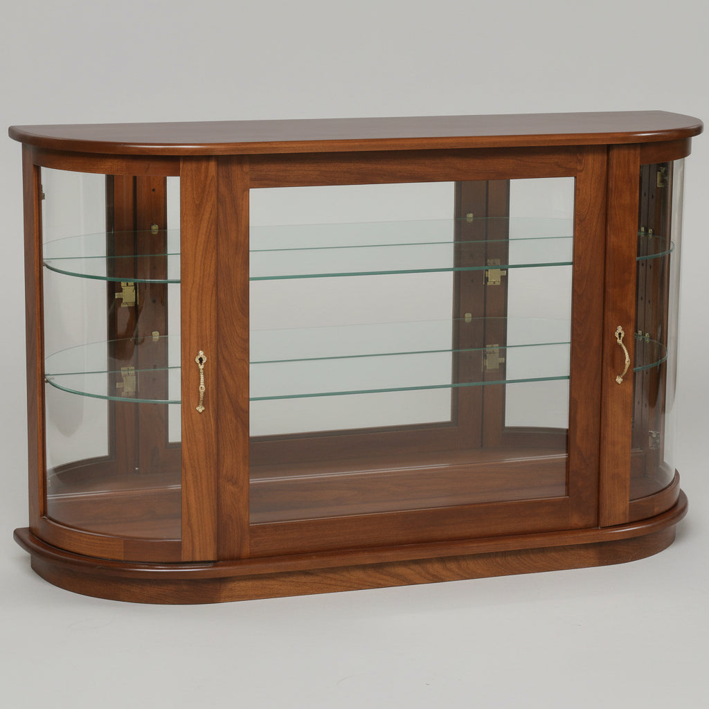 Amish Large Console With Rounded Sides Display Cabinet/Curio Curios Contemporary