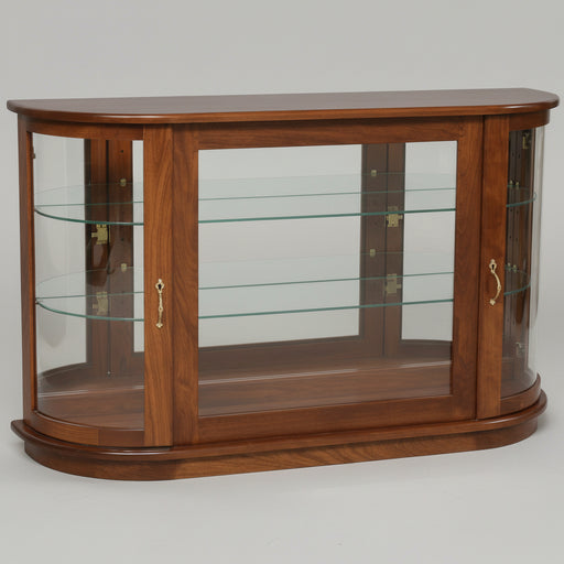 Amish Large Console With Rounded Sides Display Cabinet/Curio Curios Contemporary
