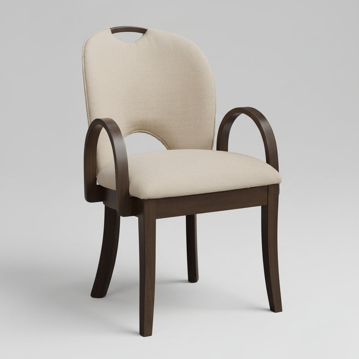 Amish Dove Fabric Arm Dining Chair - Fully Upholstered Amish Dining Chair - Y&M Chair