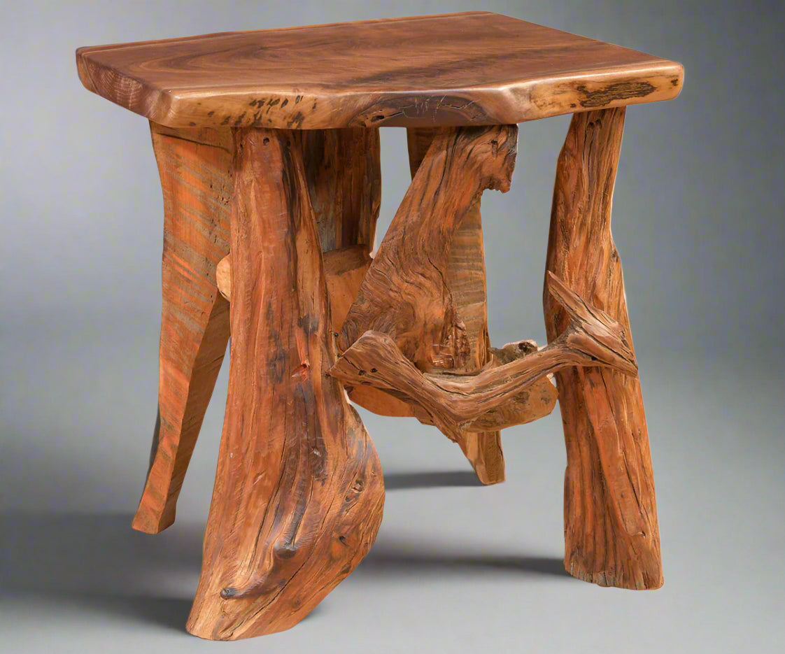 Rustic Log Side Table Amish Drift Wood Rustic Log End Table — Our Family Craft Shop
