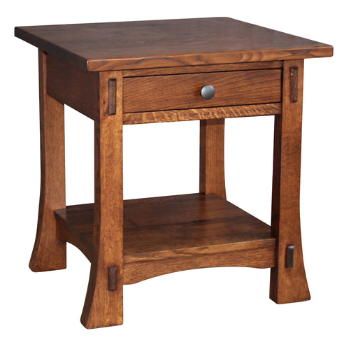 Amish Dutch End Table - Amish Craftsman End Table - Solid QSWO End Table - Ashery Woodworking