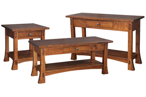 Amish Dutch Living Room Tables - Amish Craftsman Living Room Tables - Solid QSWO Living Room Tables - Ashery Woodworking