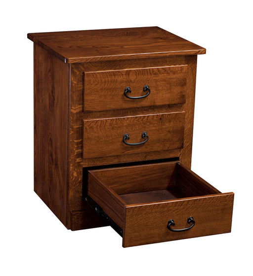 Amish Dutch Quality Nightstand- Drawer Open - Quarter Sawn White Oak