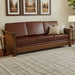 Amish Dutch Style Sofa Couch Texas Leather Solid Oak OCS 228 Rich Tobacco