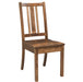 Amish Eco Dining Chair Maple Wood Long Oak Stain Front Facing