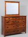 Amish Elkins high Dresser in Rustic QSWO with Golden Brown Stain