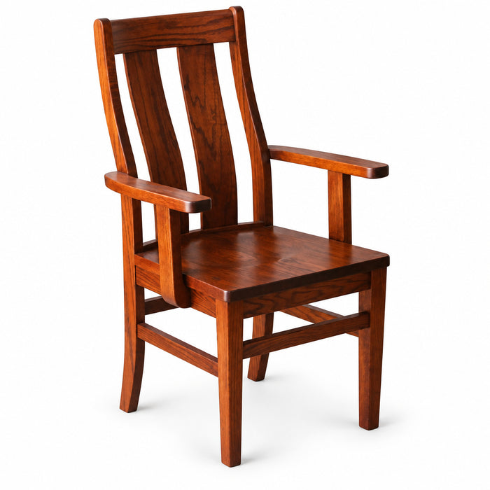 Amish Emerson Dining Chair - Emerson Woodcraft - Contemporary Amish Dining Chair - Solid Oak - Arm Chair