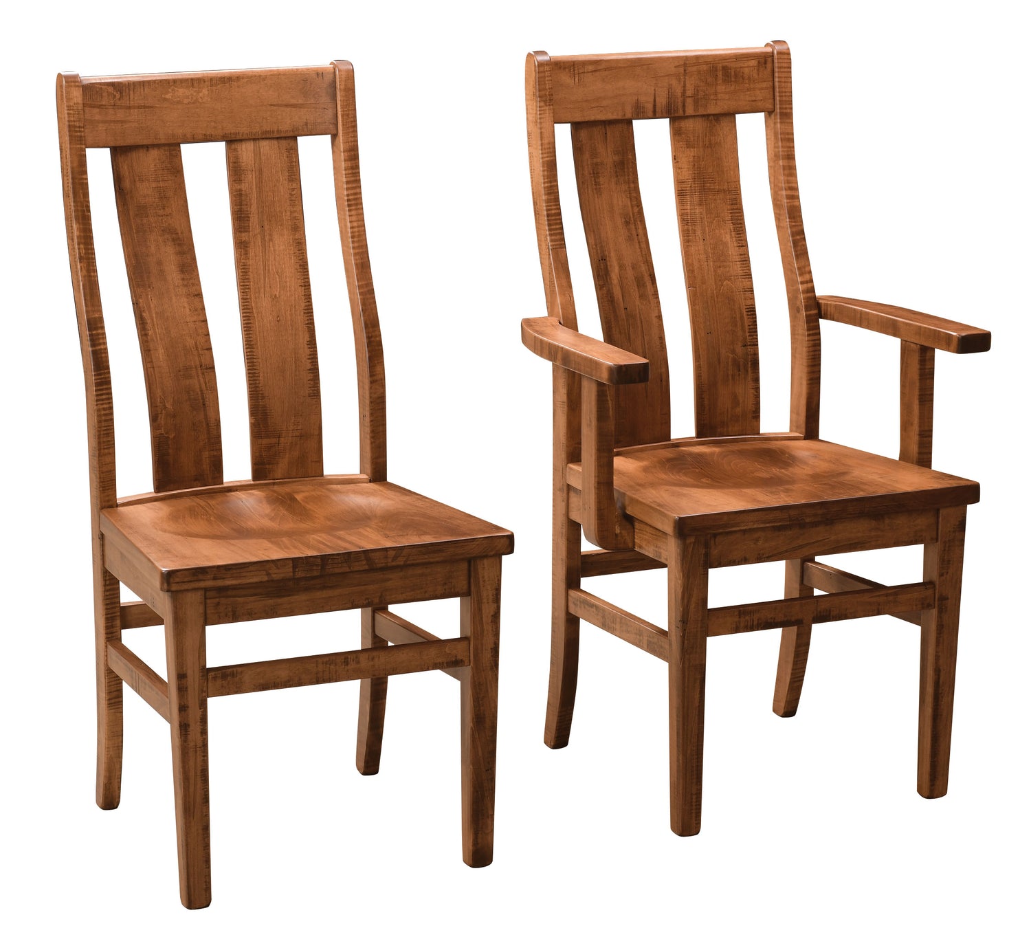 Amish Emerson Dining Chair - Rough Sawn - Side & Arm Chair