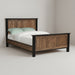 Amish Empire Bedroom Set in a two toned look with black painted frames and tops with dark walnut stained panels and drawers in Elm wood 