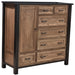 Amish Empire Gentelamn's chest  Set in a two toned look with black painted frames and tops with dark walnut stained panels and drawers in Elm wood 