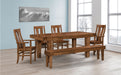 Amish Empire Leg Dining Table - 40" x 72" - Rough Sawn Wormy Maple - Emerson Side Chairs - Room Setting
