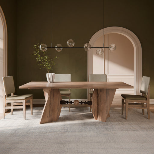 Amish Euclid Trestle Dining Table - Amish Contemporary Modern Trestle Dining Table - Amish Solid Maple Dining Table 1