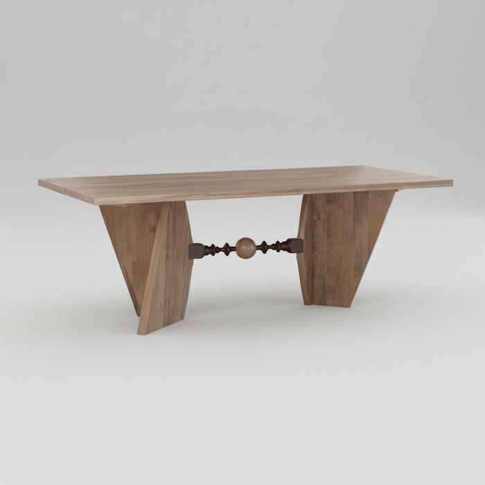 Amish Euclid Trestle Dining Table - Amish Contemporary Modern Trestle Dining Table - Amish Solid Maple Dining Table