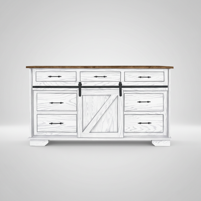 Amish Farmhouse Sliding Door Dresser Sliding Barndoor Dresser Painted White