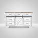 Amish Farmhouse Sliding Door Dresser Sliding Barndoor Dresser Painted White