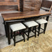 Amish Farmhouse Sofa Bar with Upholstered Stools and Outlet Front Facing