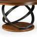 Amish Findlay Single Pedestal Table - Round Amish Table - Metal Base Amish Table - Unique Metal Base Table - Amish Walnut Table - Base Detail Photo