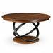 Amish Findlay Single Pedestal Table - Round Amish Table - Metal Base Amish Table - Unique Metal Base Table - Amish Walnut Table - No Background
